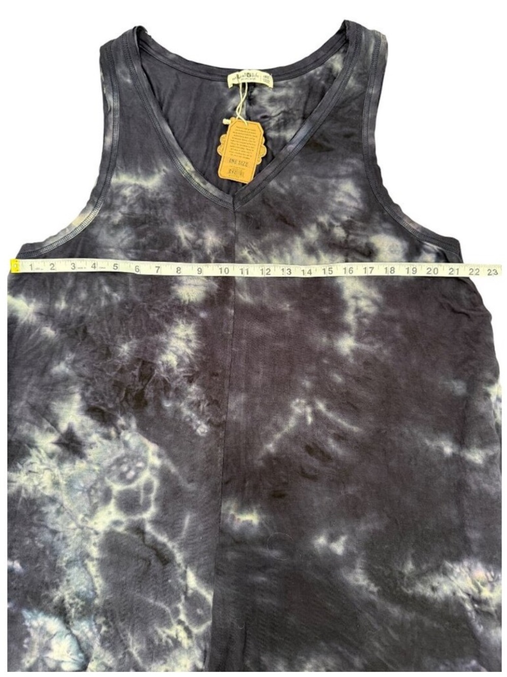 NWT: Natural Life Boho Midnight Sleeveless Tie Dye Wide Leg Jumpsuit• OS - Picture 4 of 5